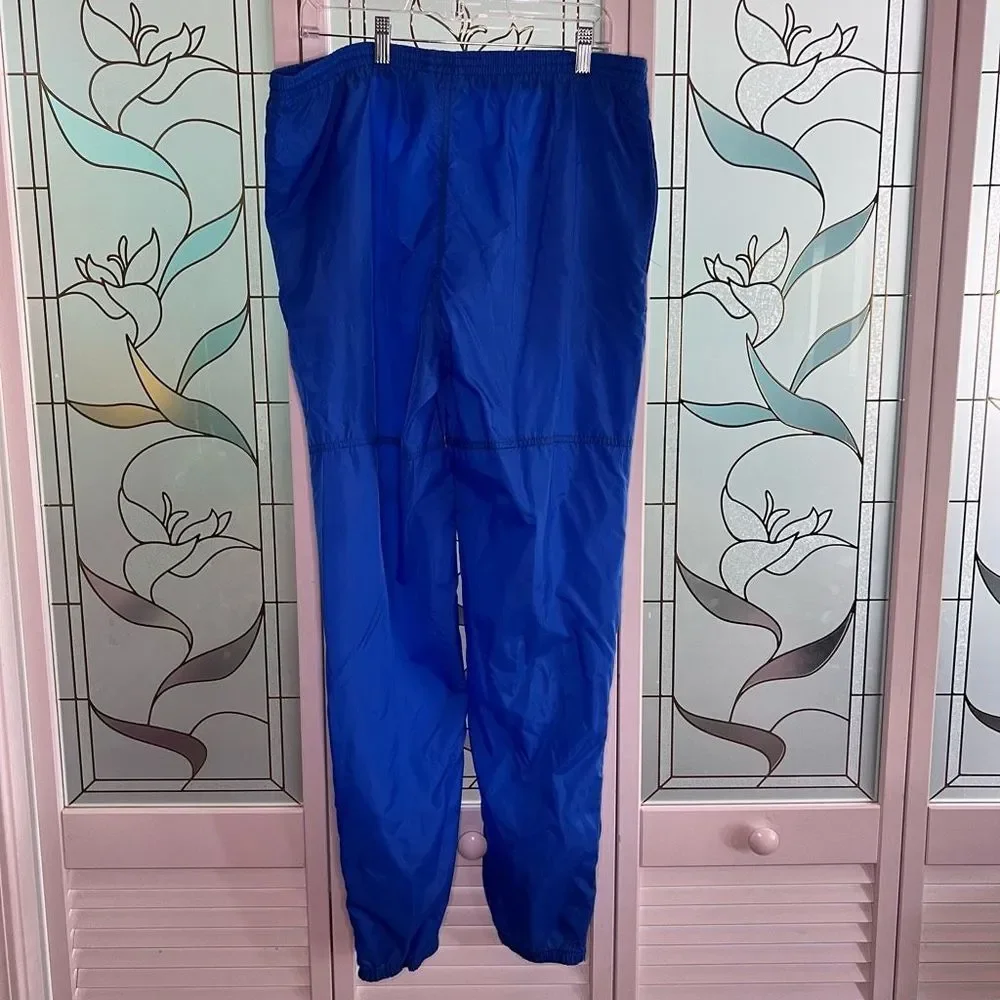 Nike Windbreaker Sweatpants 90s Mens Size Large Gray Tag Blue Vintage - Picture 7 of 9